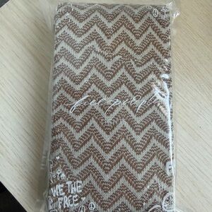 Free People Chevron Knit Tights – Brown & Cream – One Size – Made in Italy
